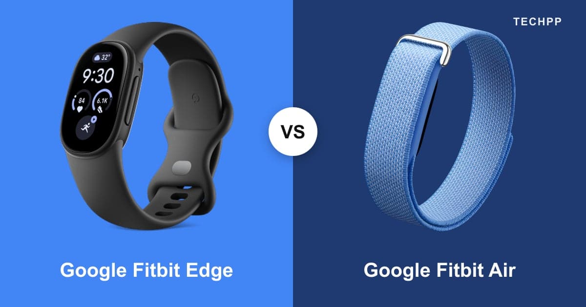 Google Fitbit Edge vs Google Fitbit Air: Full Specifications Comparison