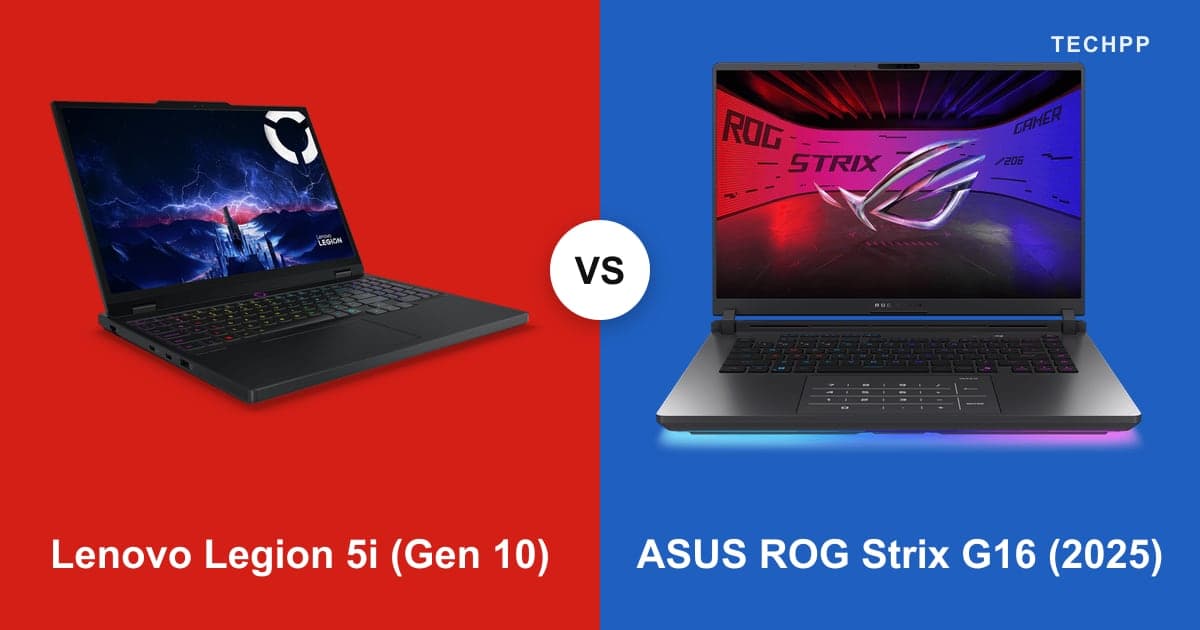 Lenovo Legion 5i (Gen 10) vs ASUS ROG Strix G16 (2025)