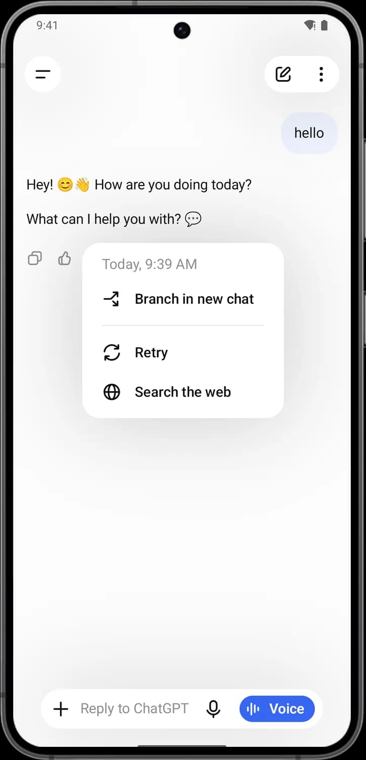 ChatGPT in a chat screen with each icon numbered, screen 3 of 4