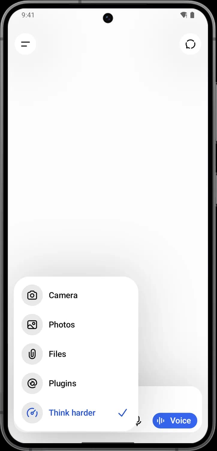 ChatGPT the + menu screen with each icon numbered