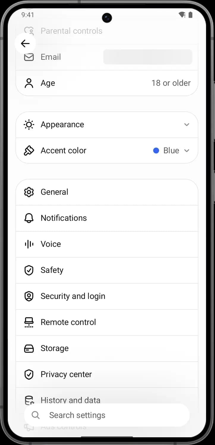 ChatGPT settings screen with each icon numbered, screen 3 of 5