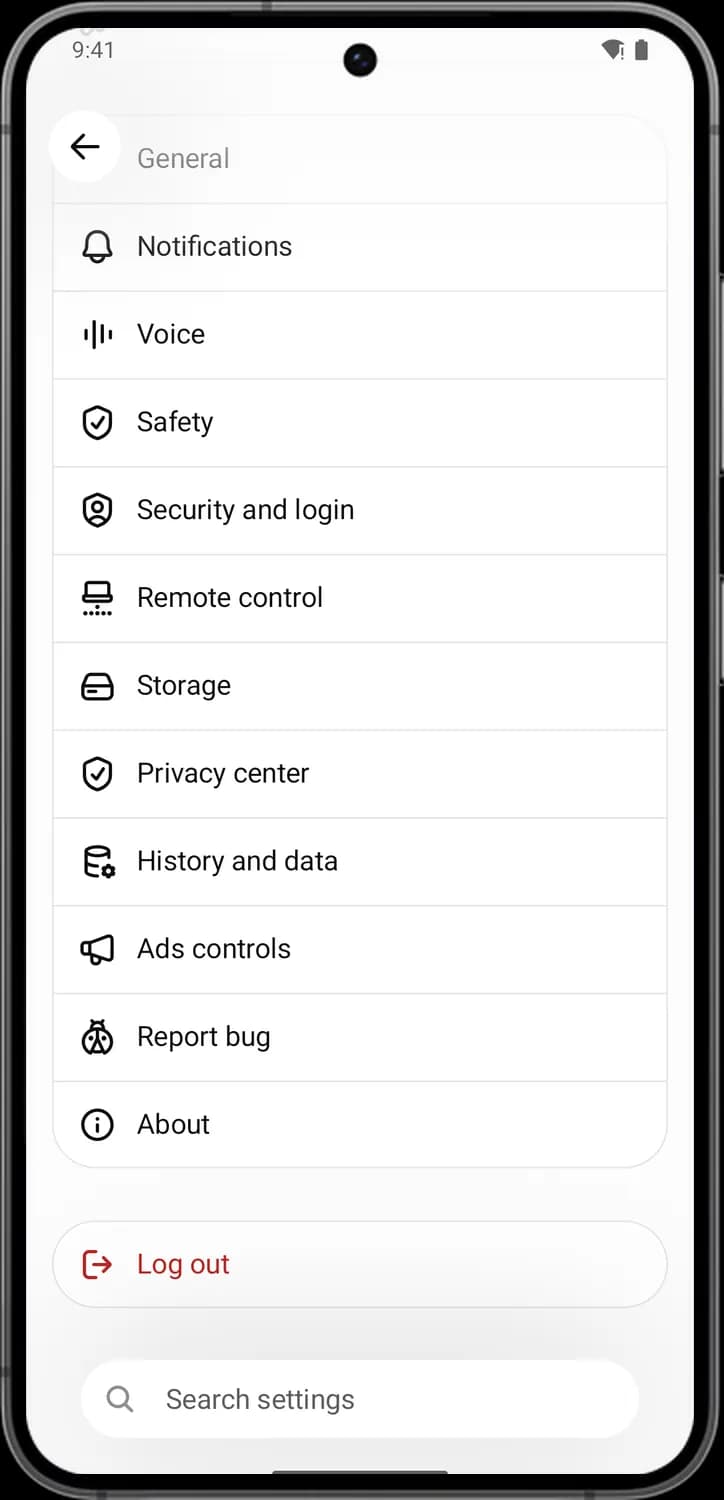 ChatGPT settings screen with each icon numbered, screen 5 of 5
