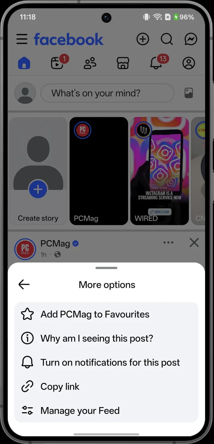 Facebook posts, reactions and sharing screen with each icon numbered, screen 3 of 6