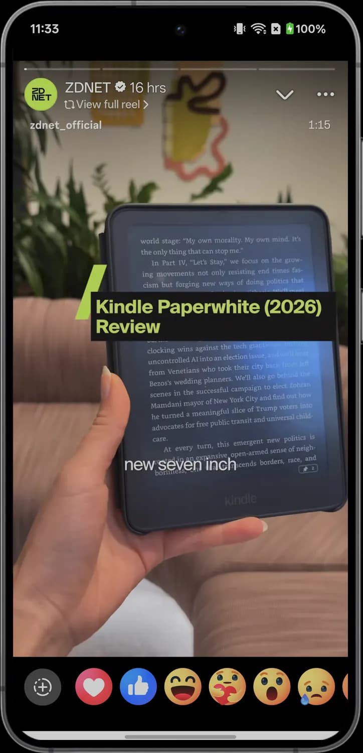 Facebook stories screen with each icon numbered