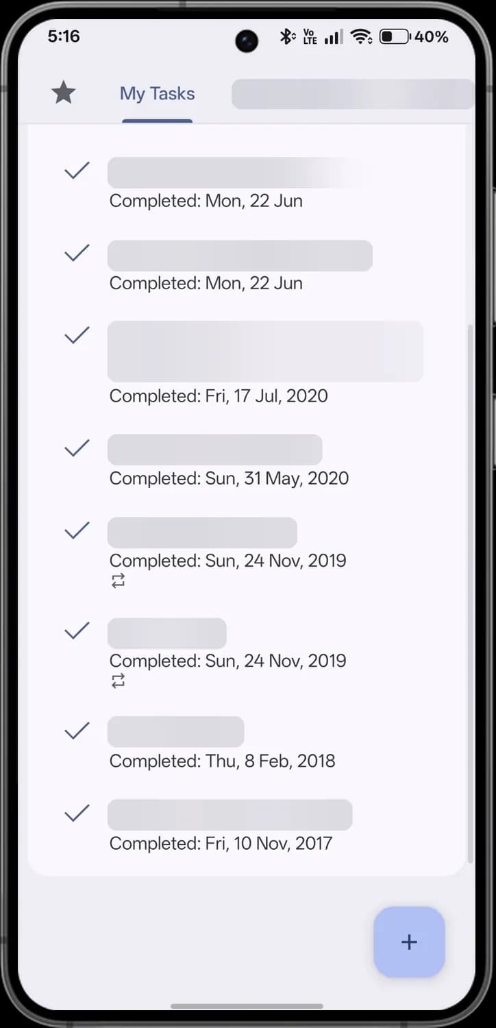 Google Calendar tasks screen with each icon numbered, screen 3 of 3