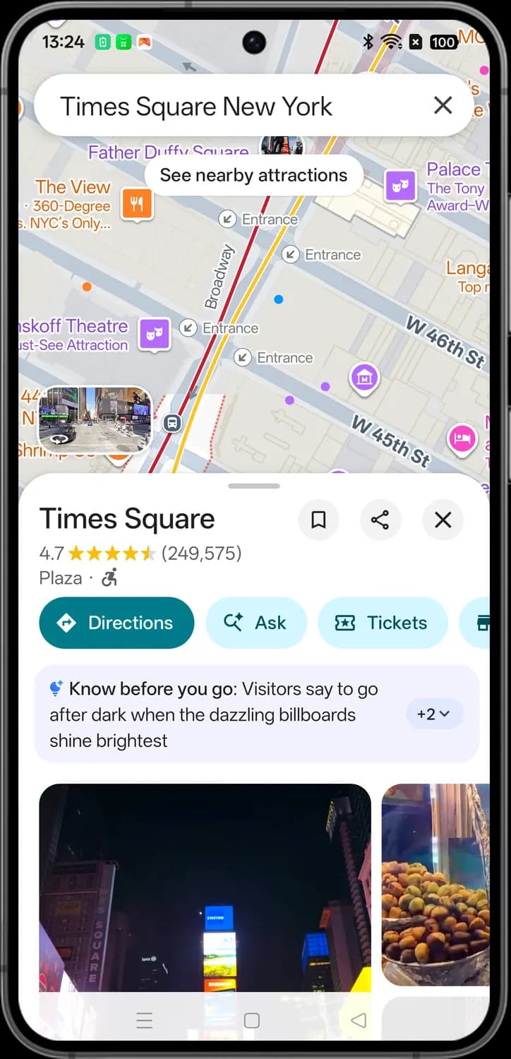 Google Maps map symbols screen with each icon numbered, screen 3 of 4