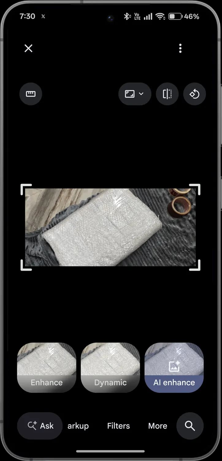 Google Photos editor auto tools with each icon numbered