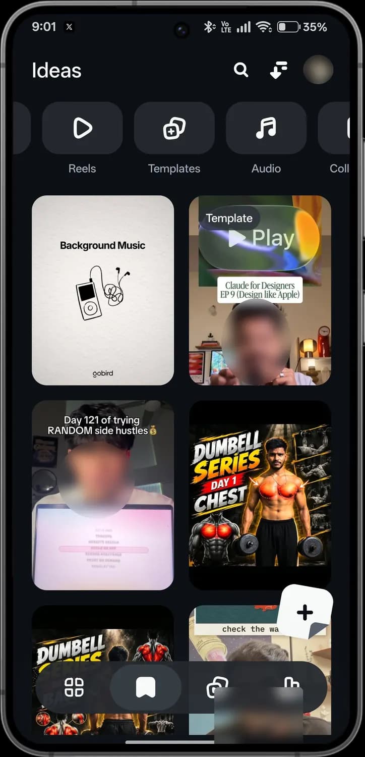 Instagram Edits ideas screen with each icon numbered, screen 2 of 3
