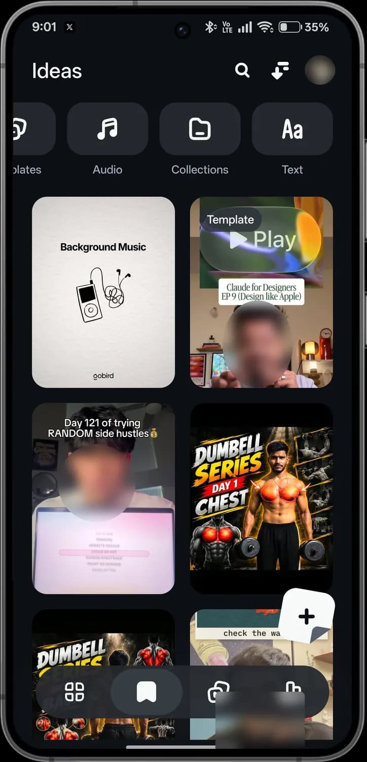 Instagram Edits ideas screen with each icon numbered, screen 3 of 3