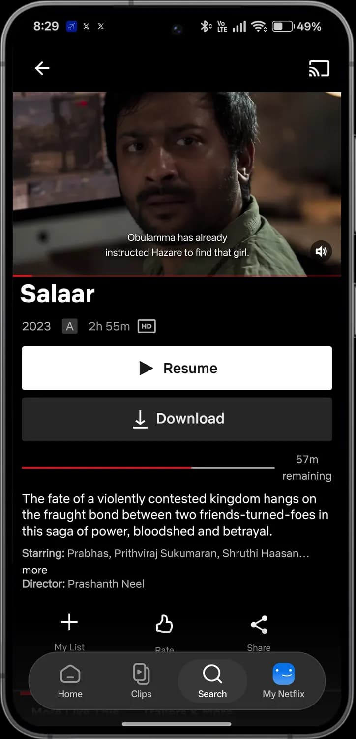 Netflix title page screen with each icon numbered, screen 1 of 3
