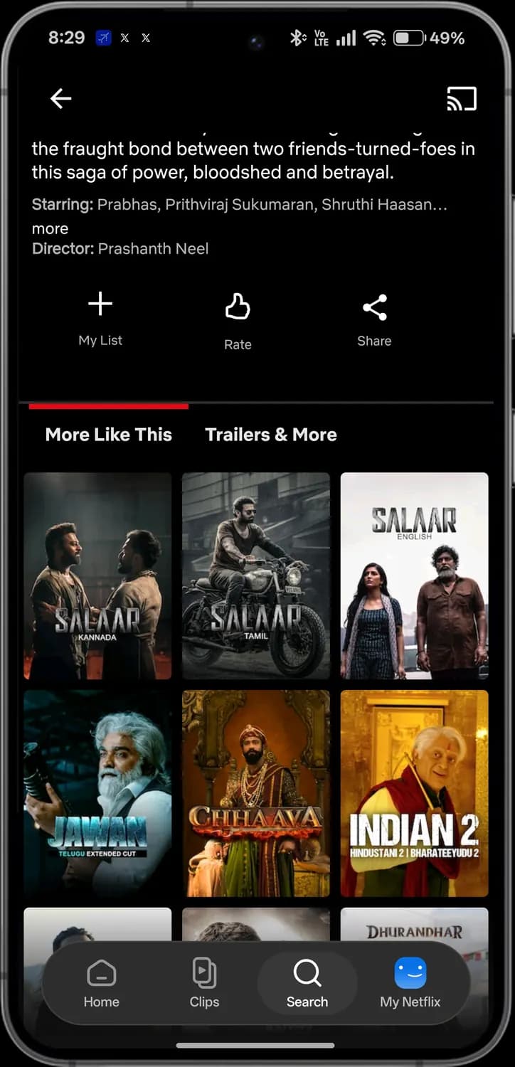 Netflix title page screen with each icon numbered, screen 3 of 3