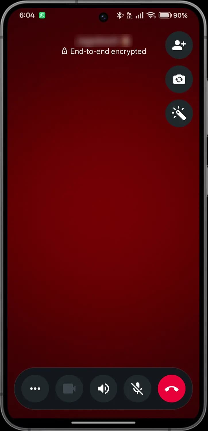 WhatsApp calls screen with each icon numbered, screen 3 of 5