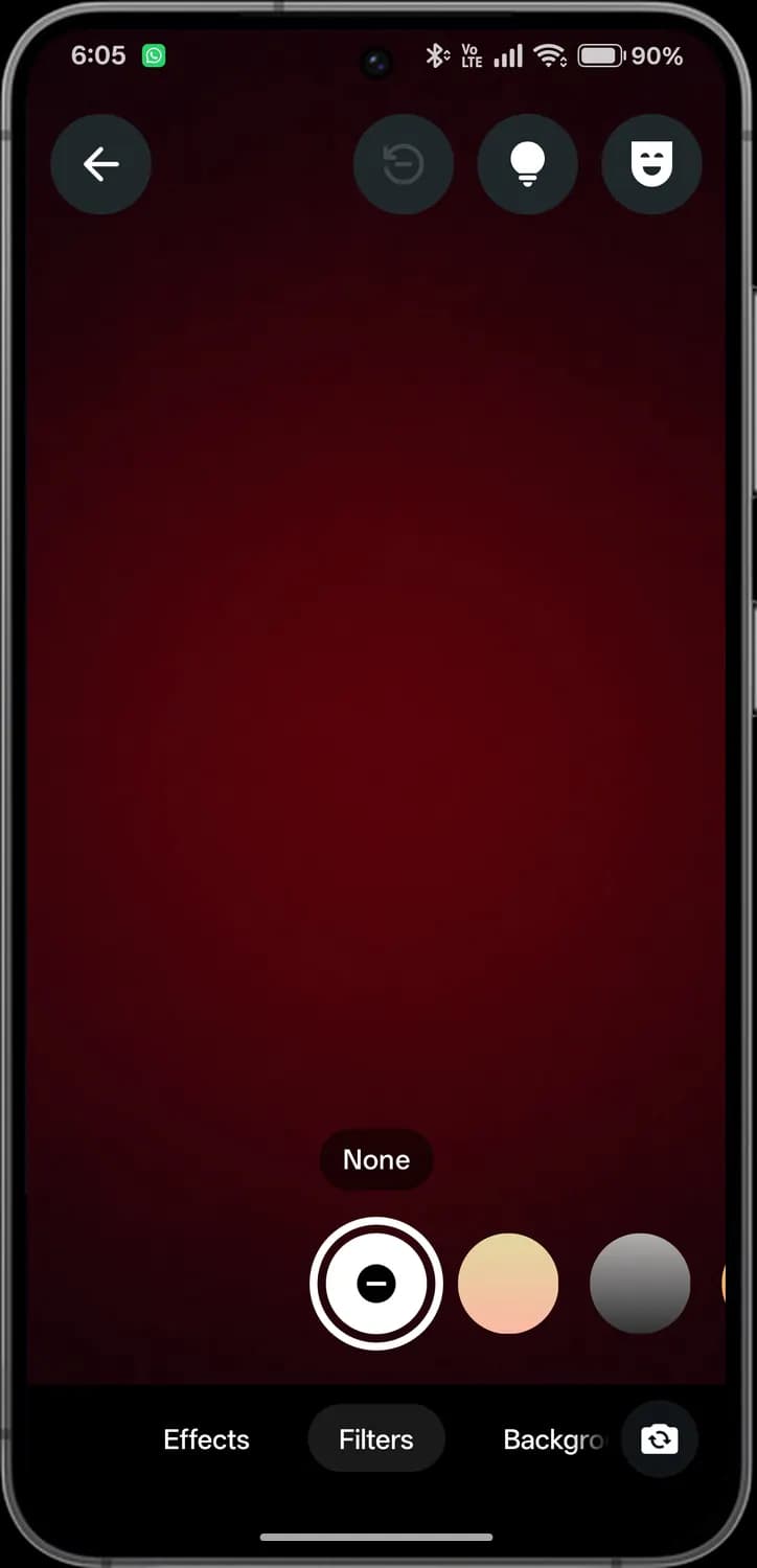 WhatsApp calls screen with each icon numbered, screen 4 of 5