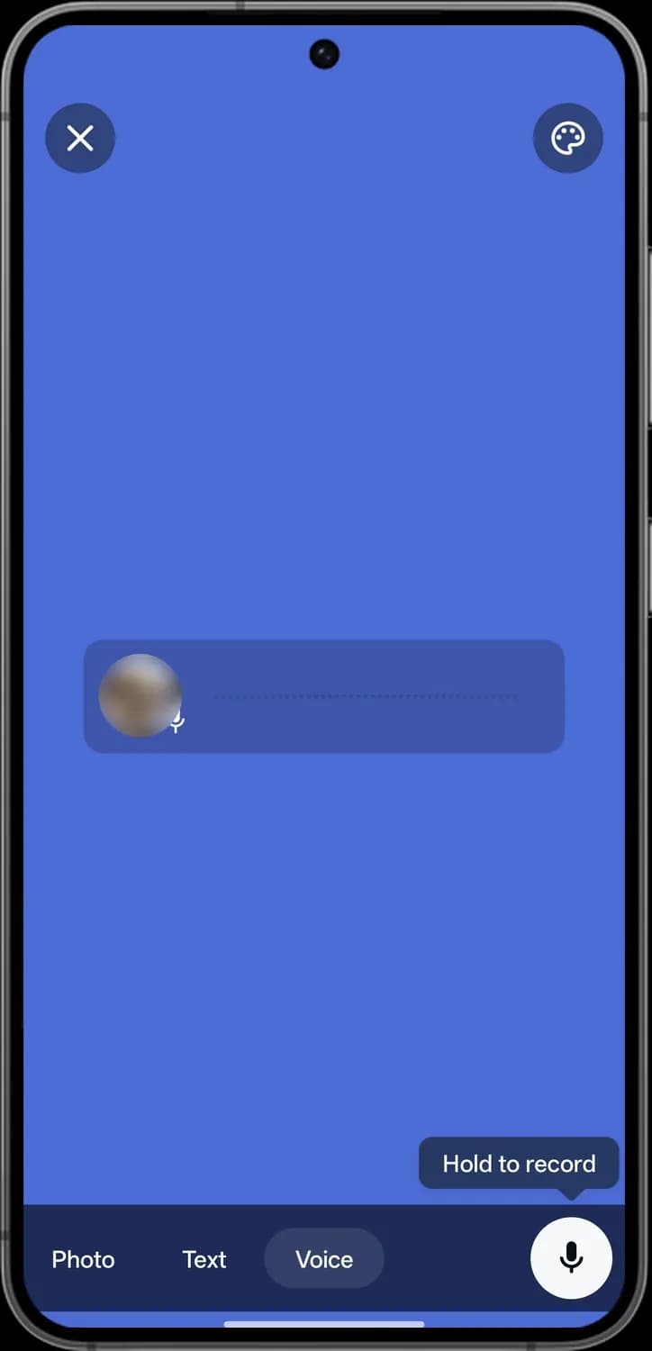 WhatsApp adding a status screen with each icon numbered, screen 4 of 4