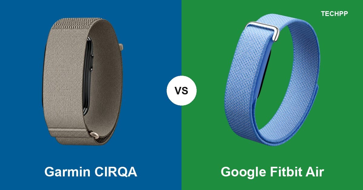 Garmin CIRQA vs Google Fitbit Air: Full Specifications Comparison