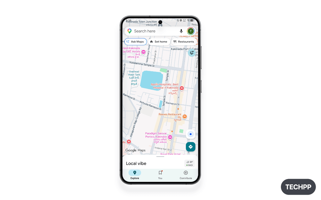 Open Google Maps home screen