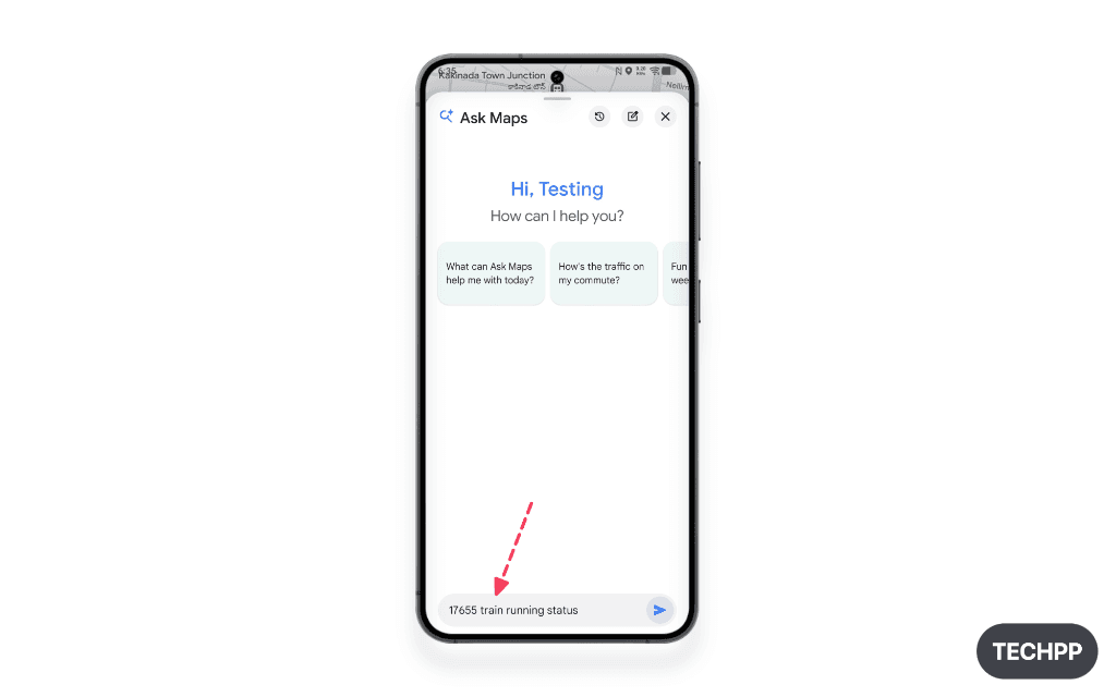 Ask Google Maps for train running status