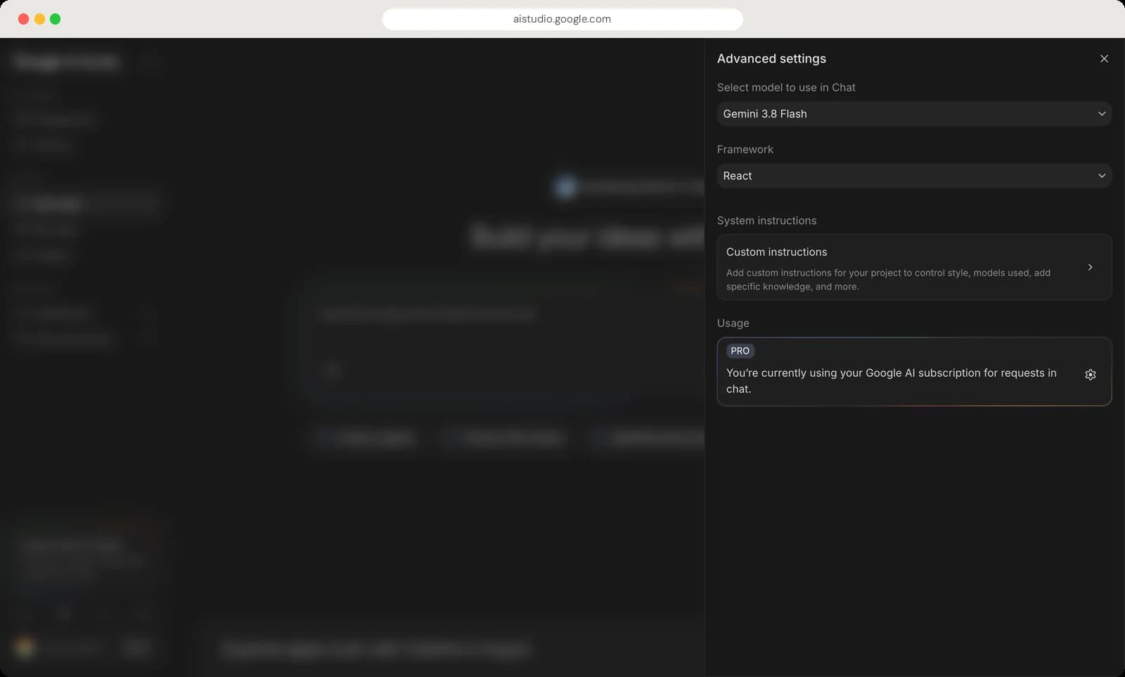 Google AI Studio building an app screen with each control numbered, screen 3 of 3