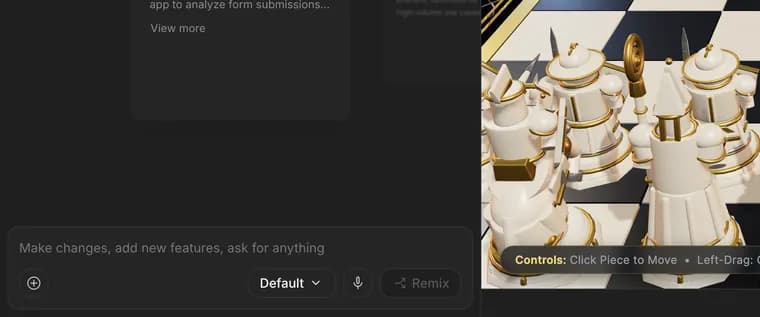 Ask for changes in Google AI Studio, zoomed in