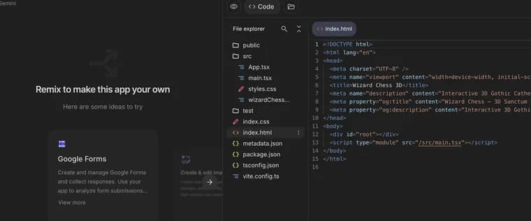 File explorer in Google AI Studio, zoomed in