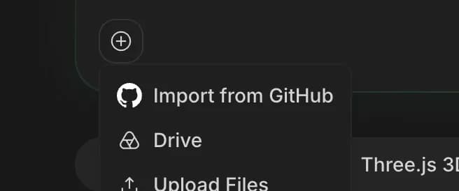Import from GitHub in Google AI Studio, zoomed in