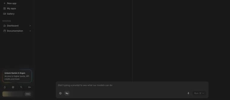 Shared prompt in Google AI Studio, zoomed in