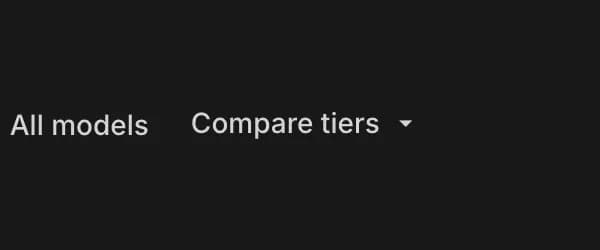 Compare tiers in Google AI Studio, zoomed in