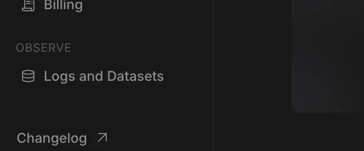 Logs and Datasets in Google AI Studio, zoomed in