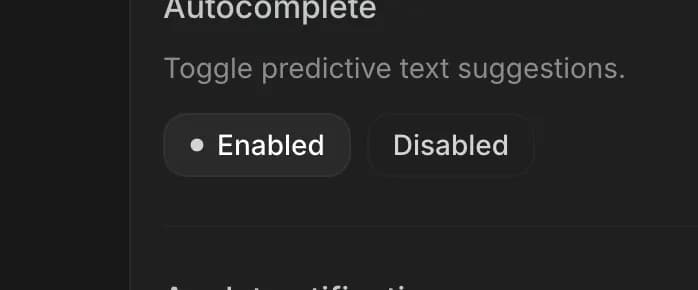 Autocomplete in Google AI Studio, zoomed in