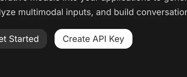 Create API Key in Google AI Studio, zoomed in