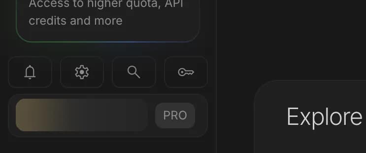 Account in Google AI Studio, zoomed in