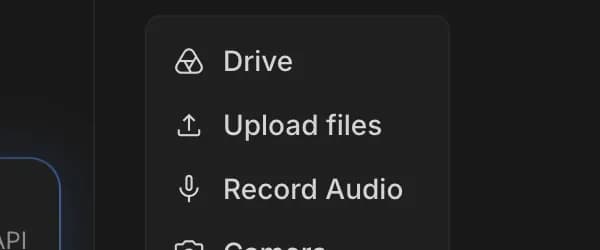 Upload files in Google AI Studio, zoomed in