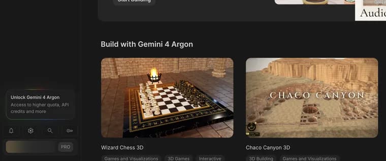 App card in Google AI Studio, zoomed in