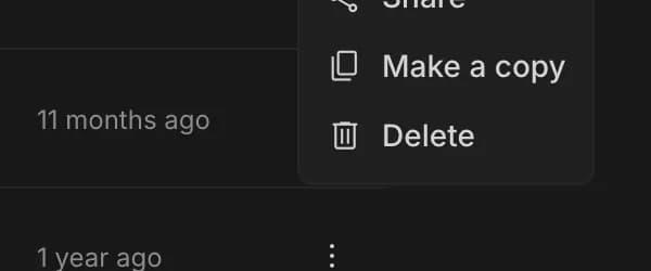 Delete chat in Google AI Studio, zoomed in