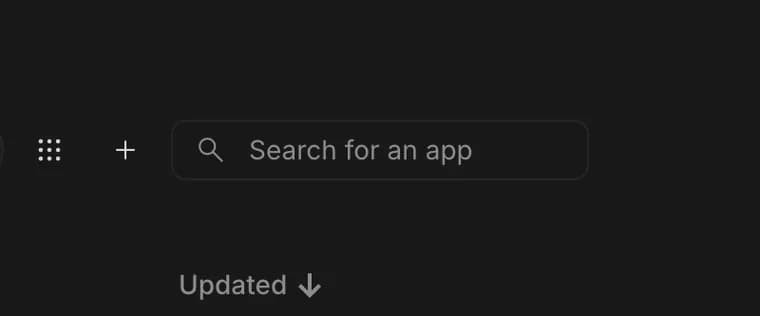 Search apps in Google AI Studio, zoomed in