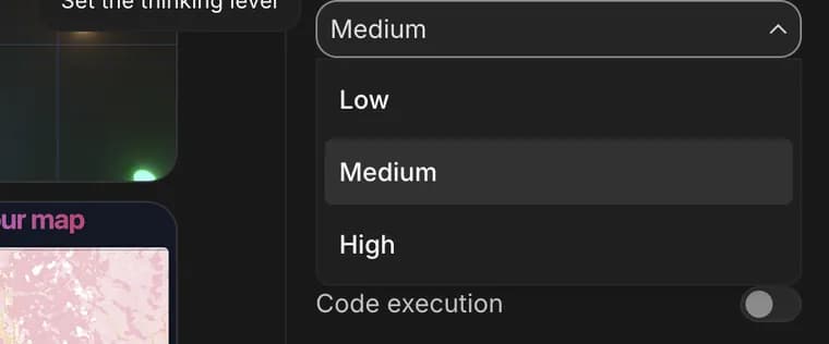 Medium in Google AI Studio, zoomed in