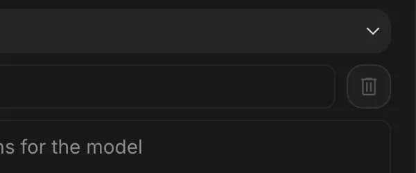 Delete instruction in Google AI Studio, zoomed in