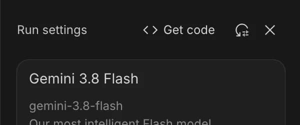 Get code in Google AI Studio, zoomed in