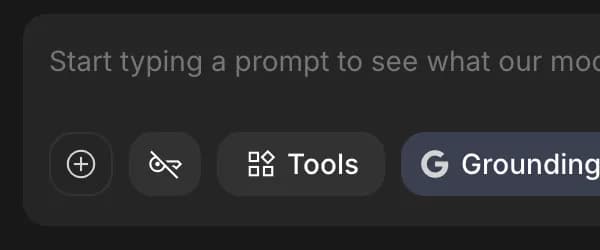 Tools in Google AI Studio, zoomed in