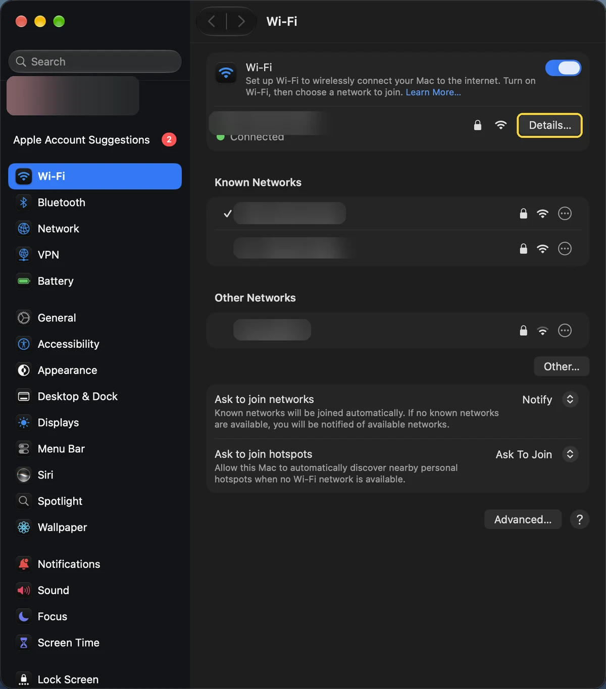 Mac, step 1: Open your Wi-Fi details
