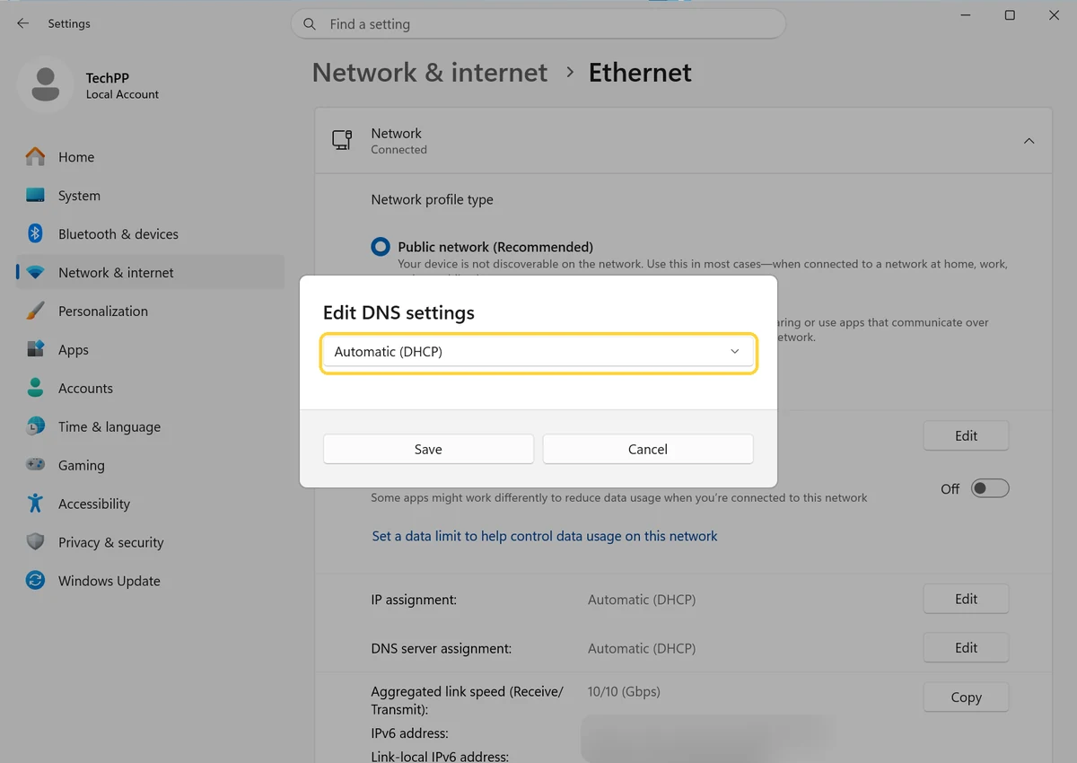 Windows 11, step 3: Switch to Manual