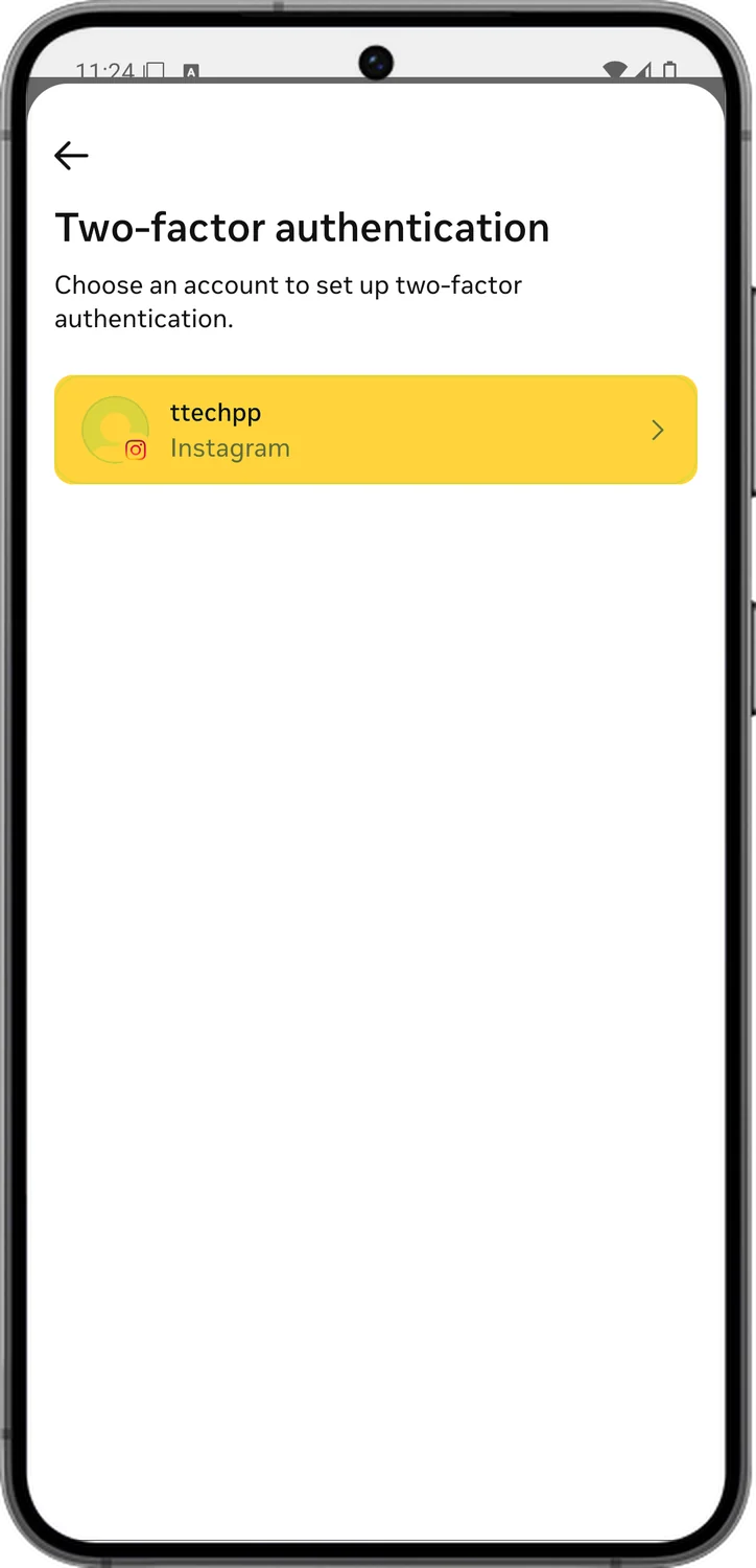 Instagram screen for step 6: Tap your Instagram account.