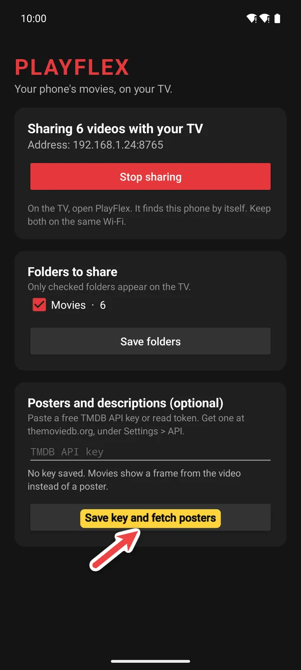 Save key and fetch posters highlighted