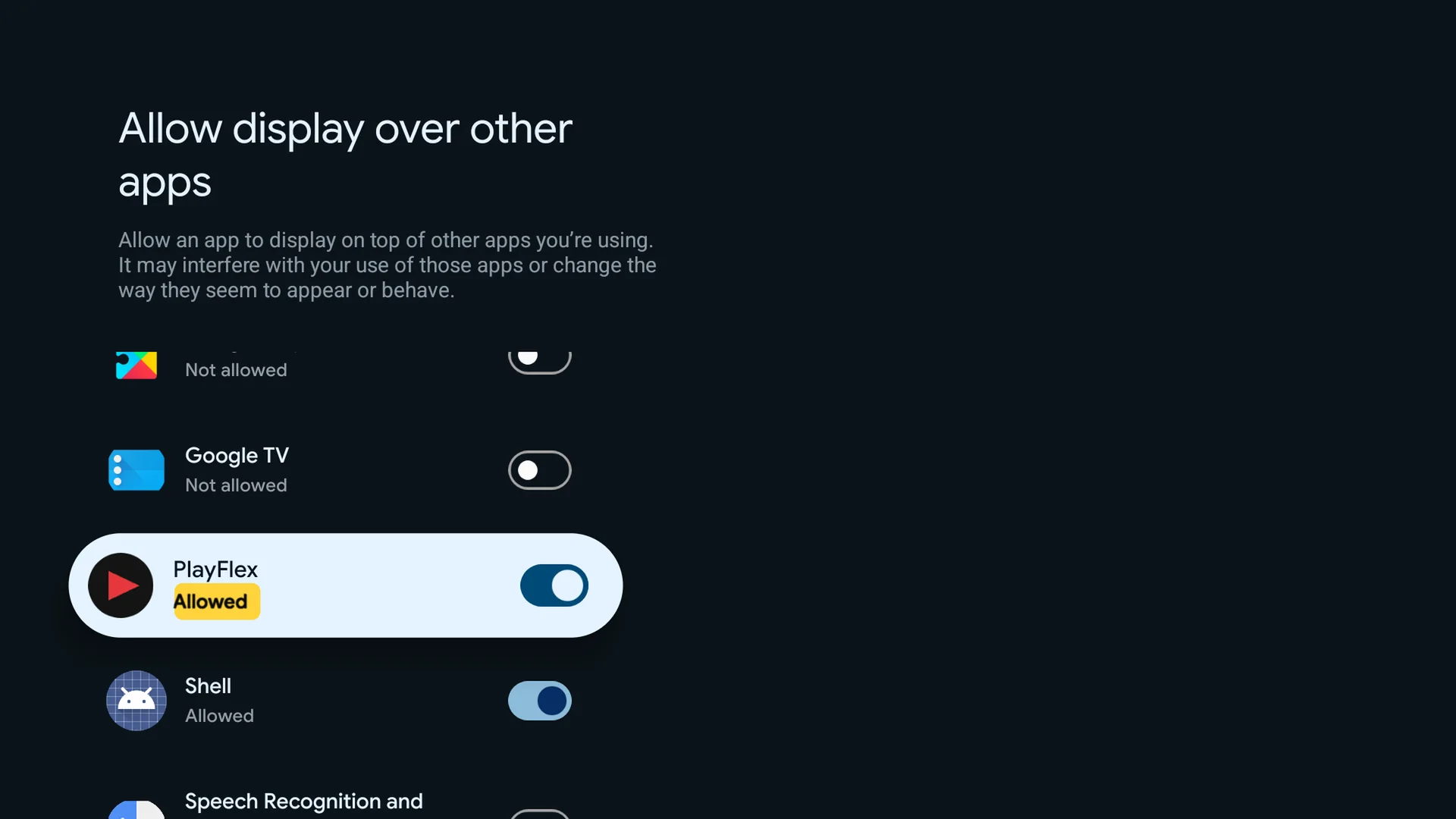 PlayFlex switched to Allowed
